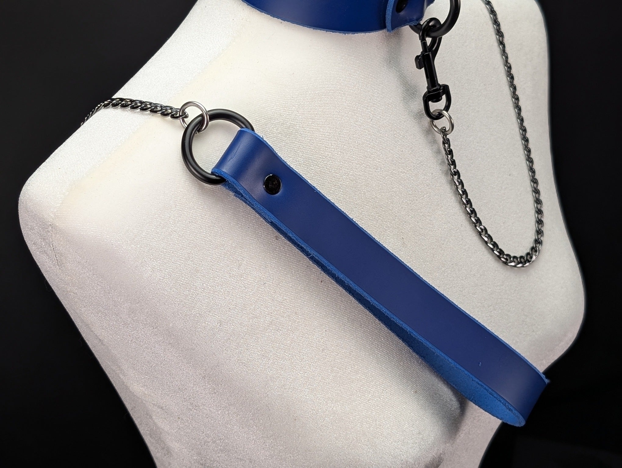 Latigo Leather Handle Chain Leash