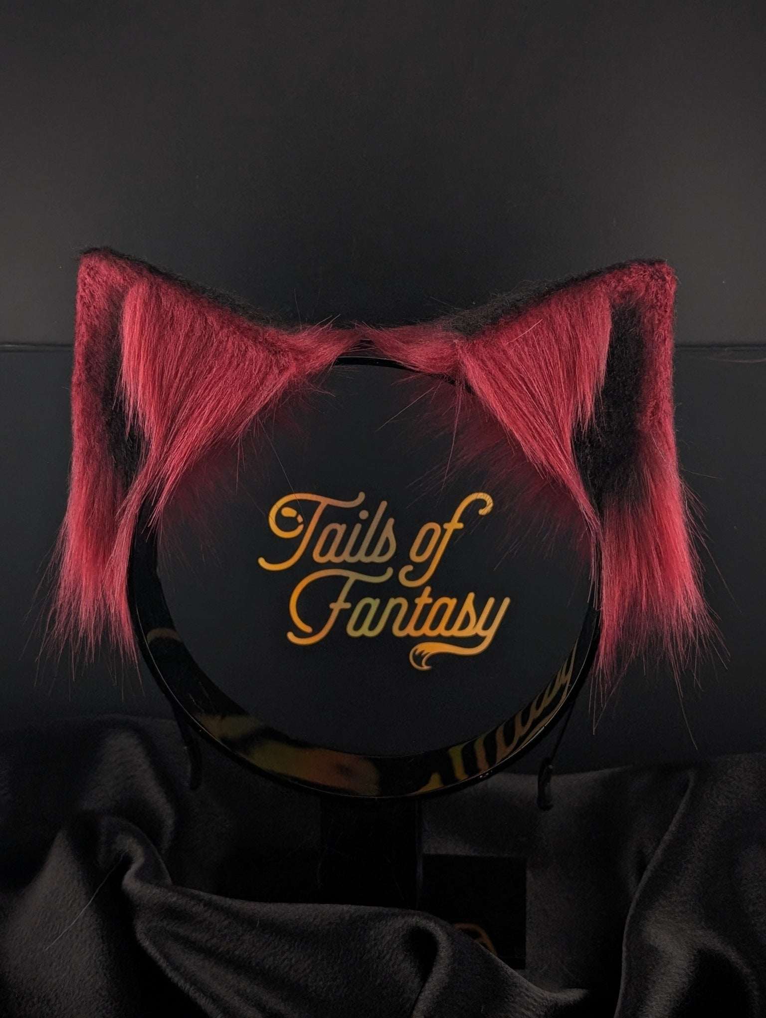 dark-fuchsia-cat-ears-1 cat ears headband for cosplay, furry fandom and costume wear