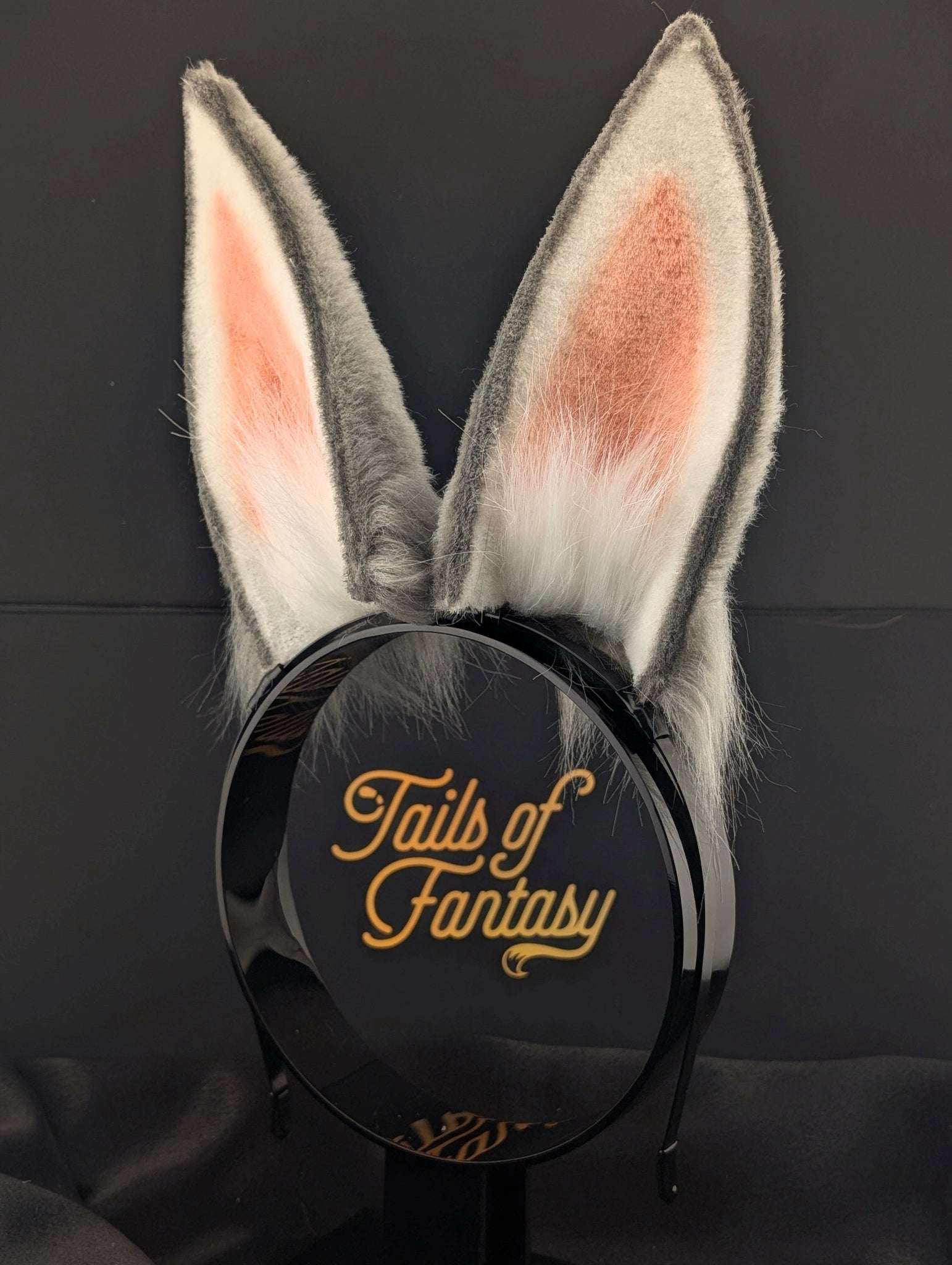 Gray Bunny Rabbit Ears - Upright