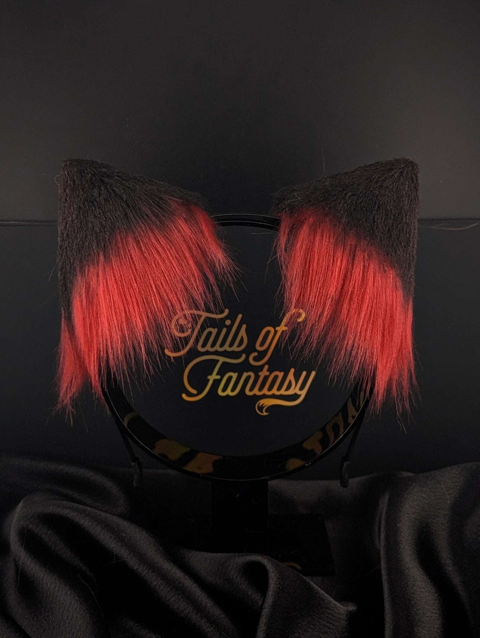 magma-cat-ears cat ears headband in magma for cosplay, furry fandom and costume wear