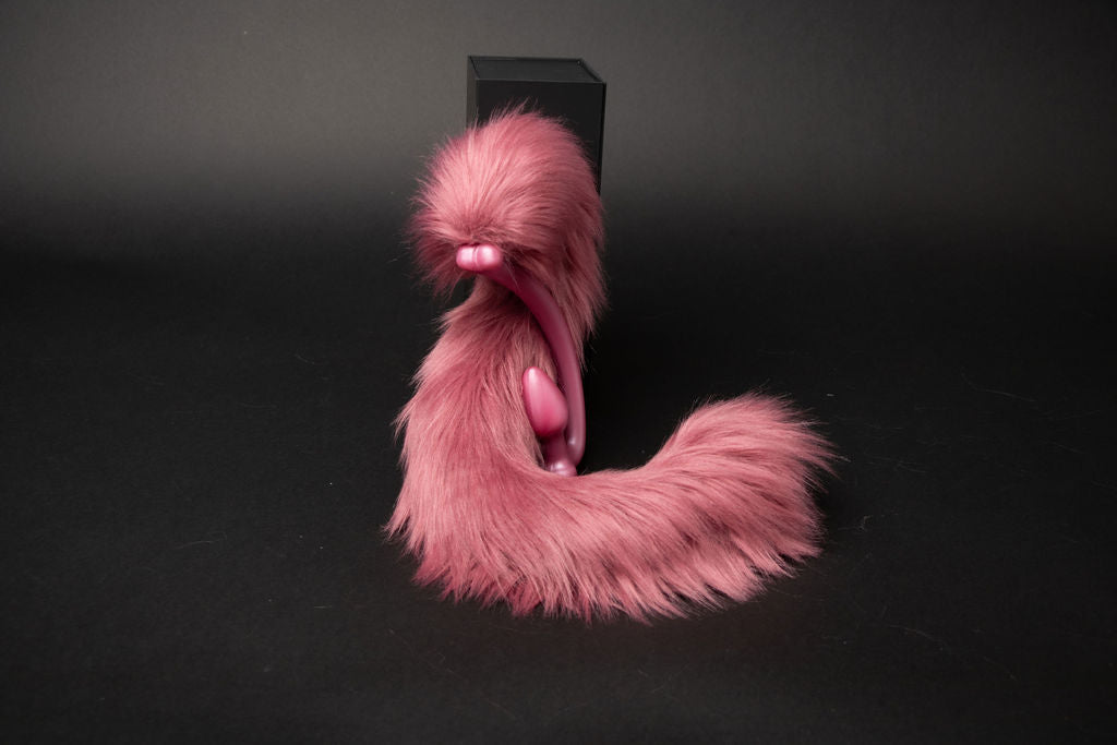 Rose Pink Cat Tail - Long Hair