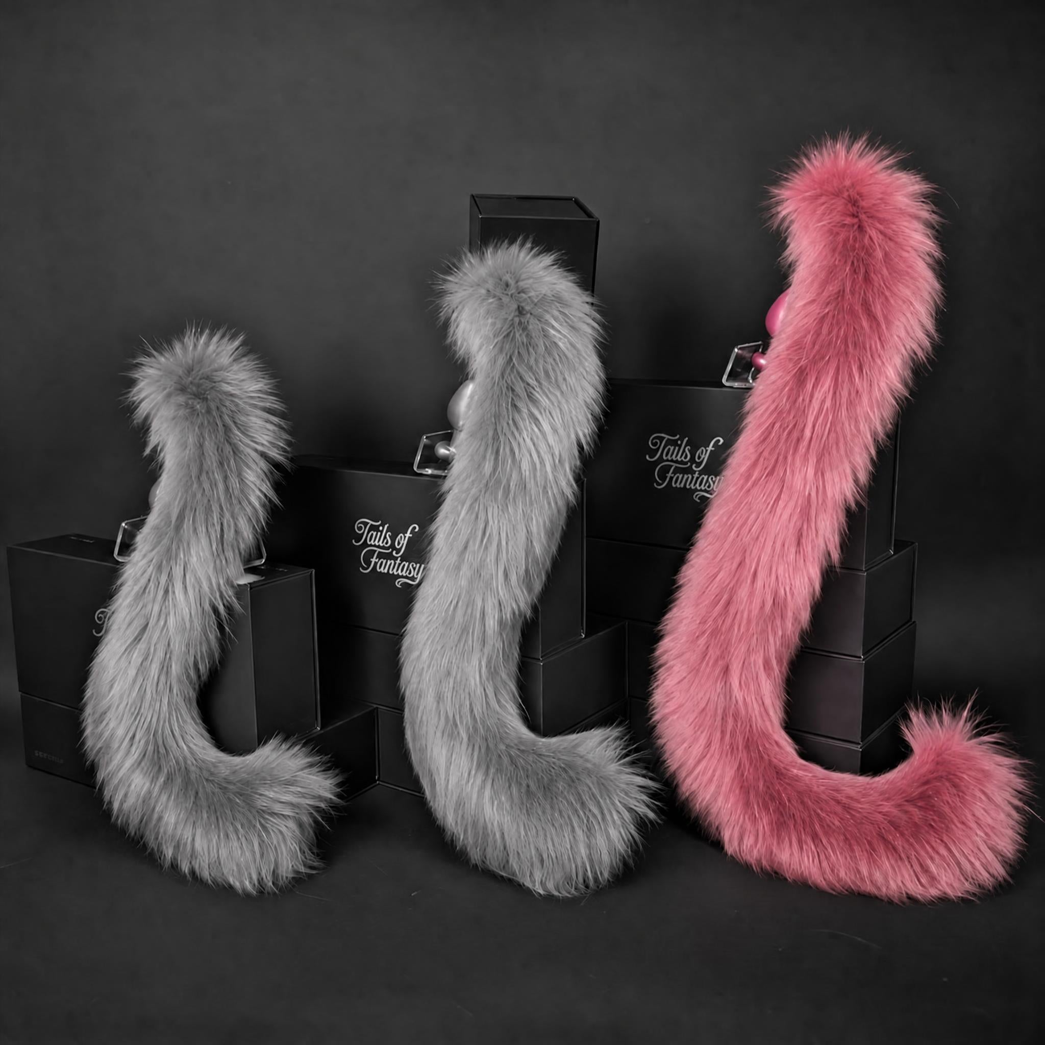 Rose Pink Cat Tail - Long Hair