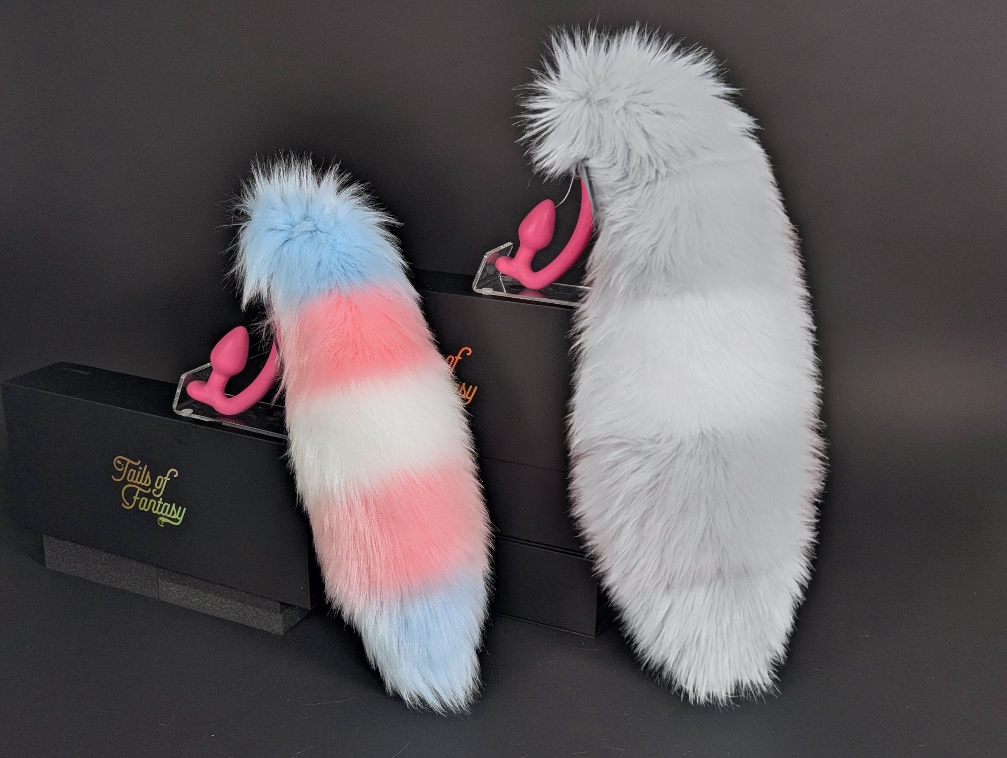 Cotton Candy Trans Raccoon Tail