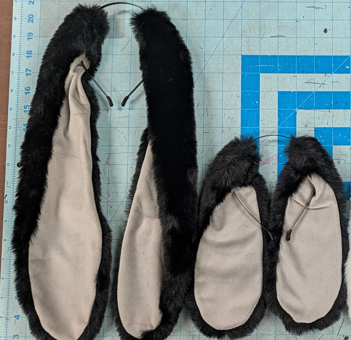 Black Bunny Rabbit Ears - Floppy