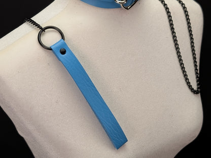 Faux Leather Handle Chain Leash