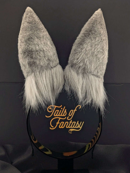 Gray Bunny Rabbit Ears - Upright