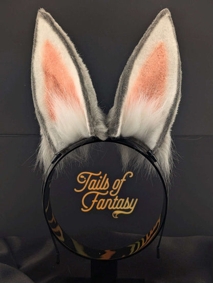 Gray Bunny Rabbit Ears - Upright