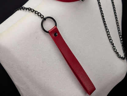 Faux Leather Handle Chain Leash