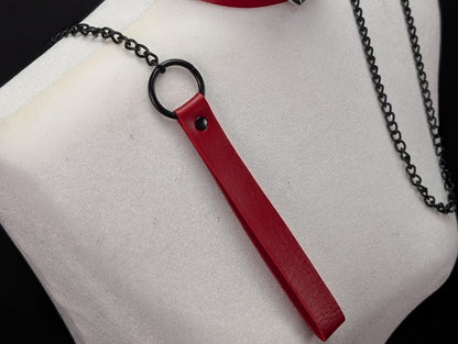 Faux Leather Handle Chain Leash