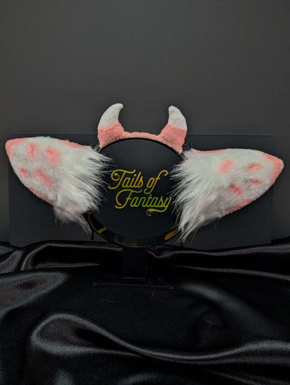 strawberry-cow-ears cow ears headband for cosplay, furry fandom and costume wear