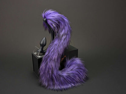 twilight-cat-tail cat tail butt plug with realistic faux fur tail and raised tail design