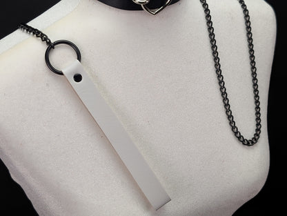 Faux Leather Handle Chain Leash