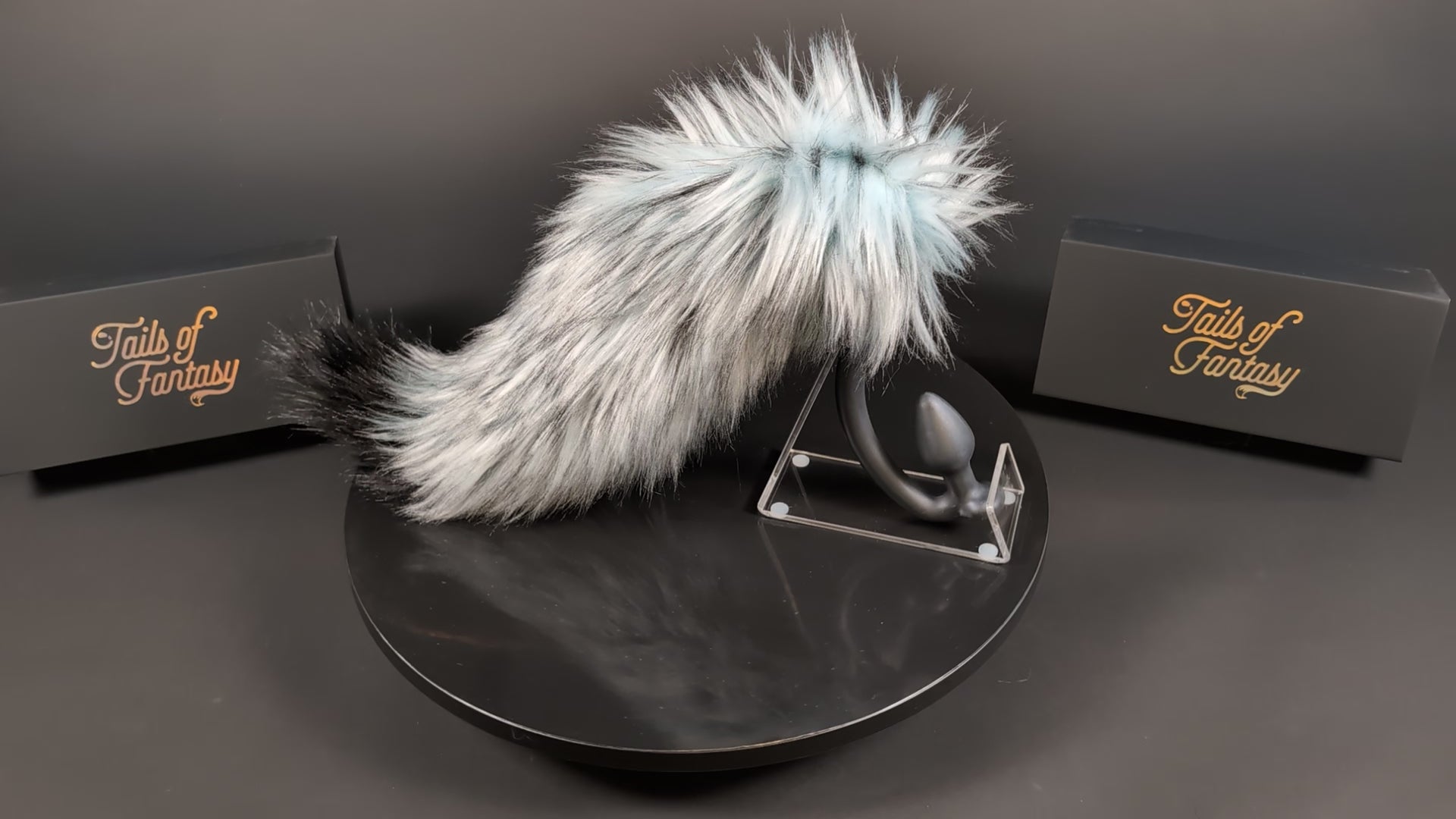 tidal-fox-tail fox tail butt plug in tidal with realistic faux fur tail and raised tail design