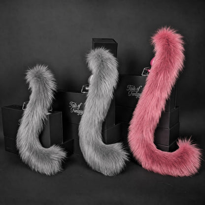 Rose Pink Cat Tail - Long Hair