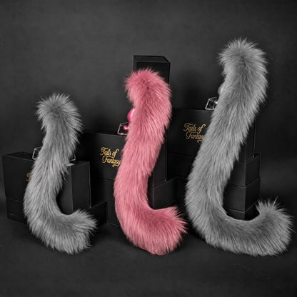 Rose Pink Cat Tail - Long Hair