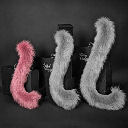 Rose Pink Cat Tail - Long Hair