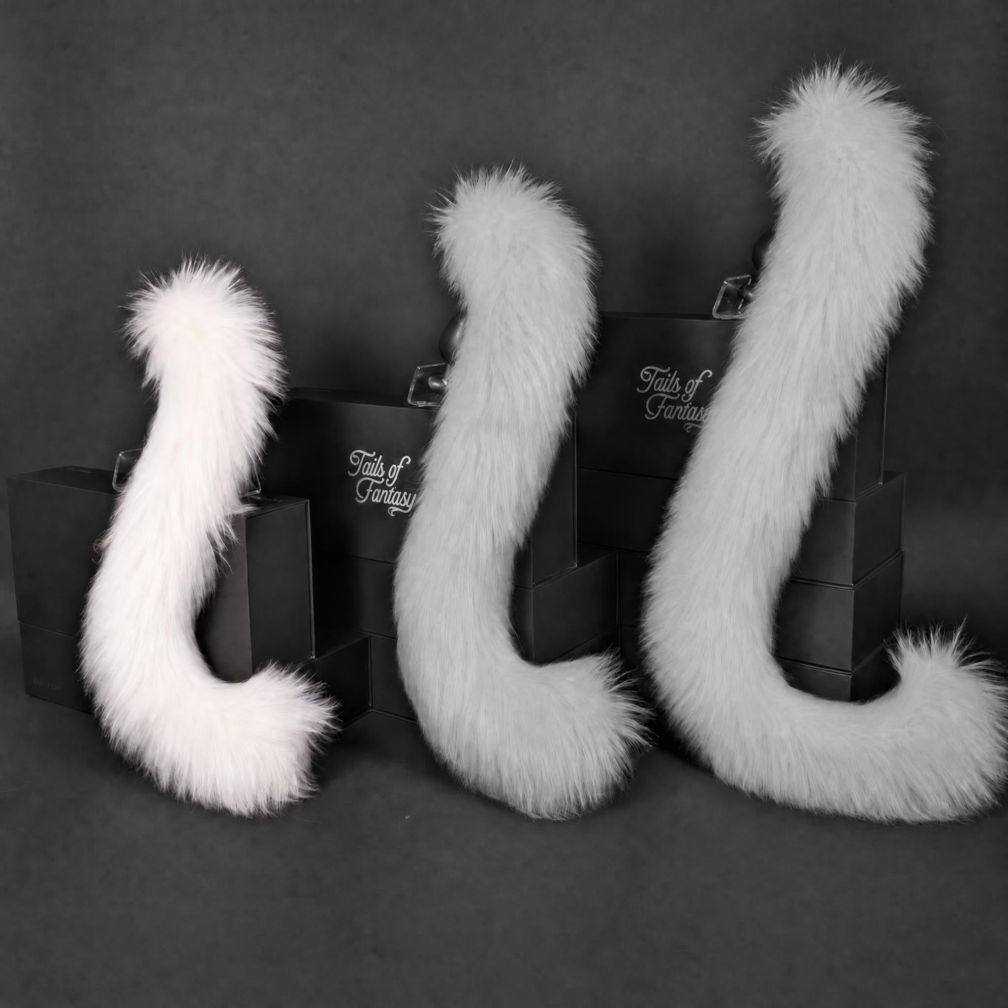 White Cat Tail - Long Hair